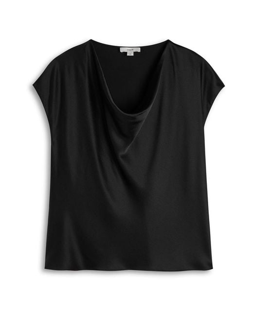 Vince Black Cowl-Neck Silk Blouse