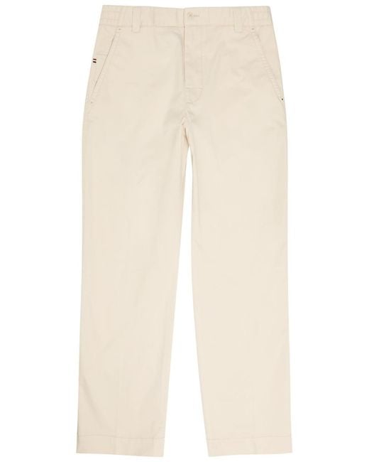 Moncler Natural Straight-Leg Stretch-Cotton Trousers for men