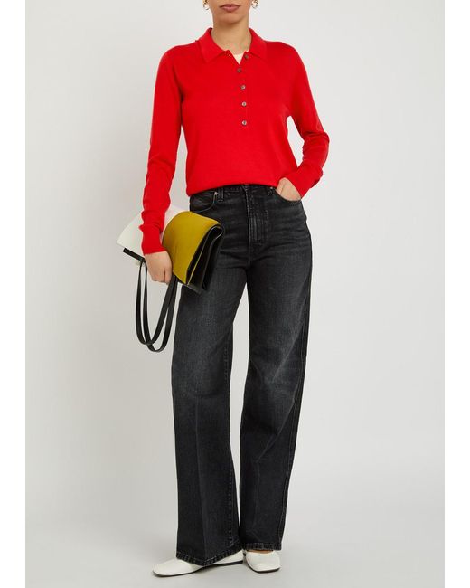 RÙADH Red The Dea Wool Polo Top