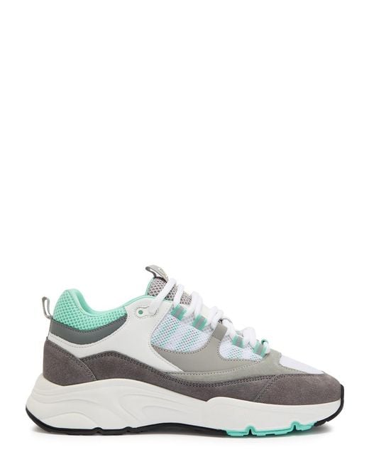 Cleens White Aero Runner Panelled Mesh Sneakers for men