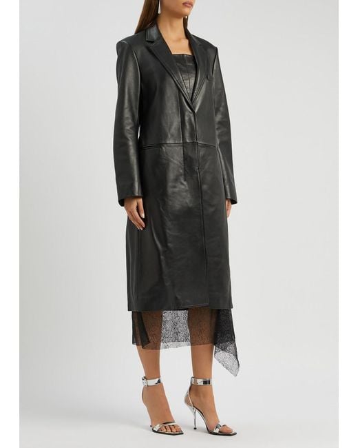 Helmut Lang Black Leather Coat
