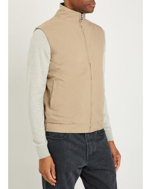 Aurélien Natural Quilted Reversible Shell Gilet for men