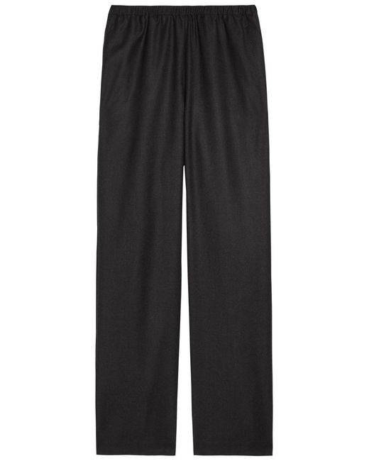 Rohe Black Relaxed Straight-Leg Wool Trousers