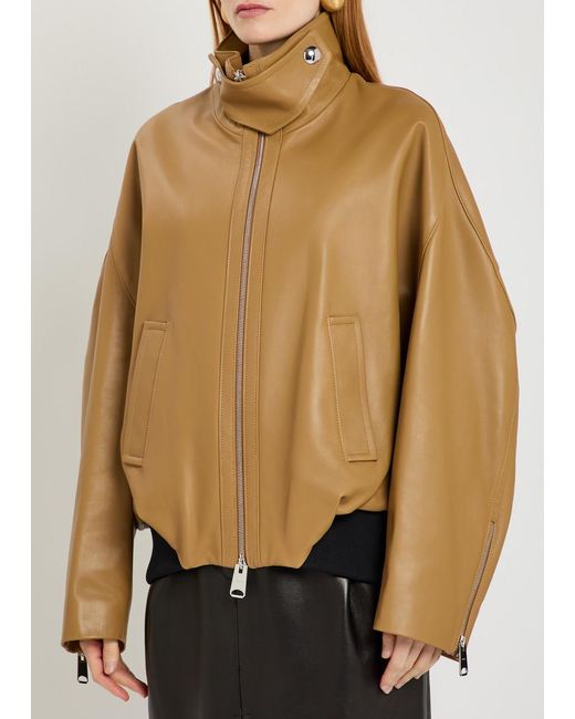Khaite Brown Hamett Leather Jacket
