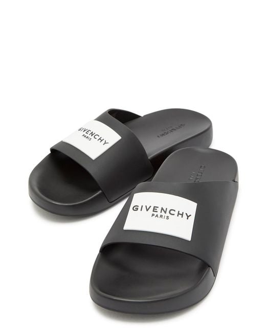 Givenchy Black Logo Rubber Sliders for men