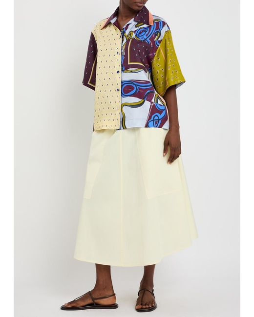 Otzio Blue Cecilia Printed Silk Shirt