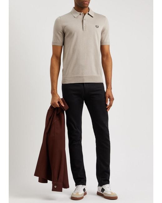 Fred Perry Gray Logo Wool-blend Polo Shirt for men