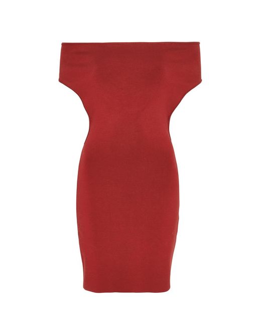 Jacquemus Red La Rob Cubista Ribbed-Knit Mini Dress