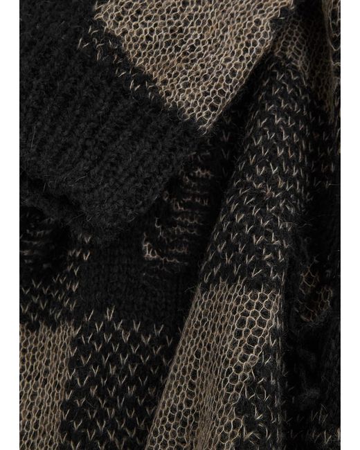 Our Legacy Black Checked Distressed Knitted Jumper for men