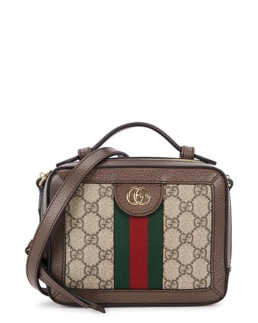 Gucci Ophidia GG Mini Monogrammed Cross-body Bag in Brown | Lyst UK