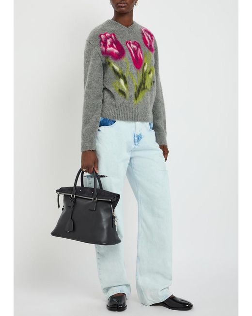 Maison Margiela Black 5Ac Soft Medium Leather Tote Bag