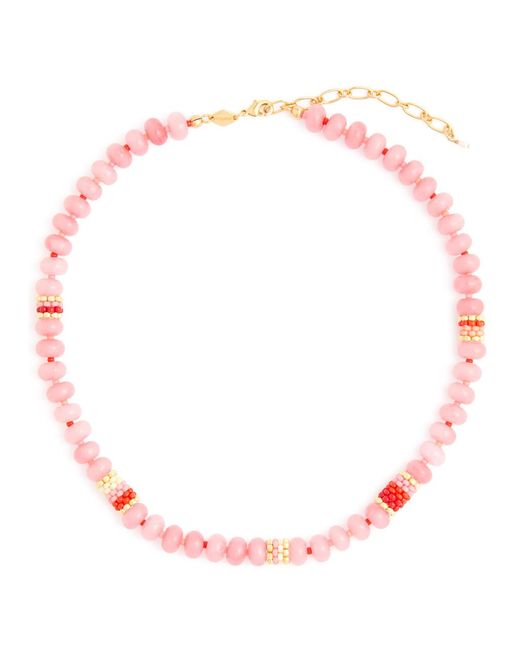 Anni Lu Pink Barrel 18kt Gold-plated Necklace