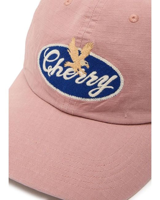 CHERRY LA Pink Golden Eagle 6 Panel Appliquéd Cotton Cap for men