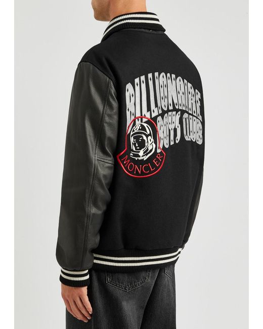 Moncler Genius Black X Billionaire Boys Club Duran Wool-blend Varsity Jacket for men