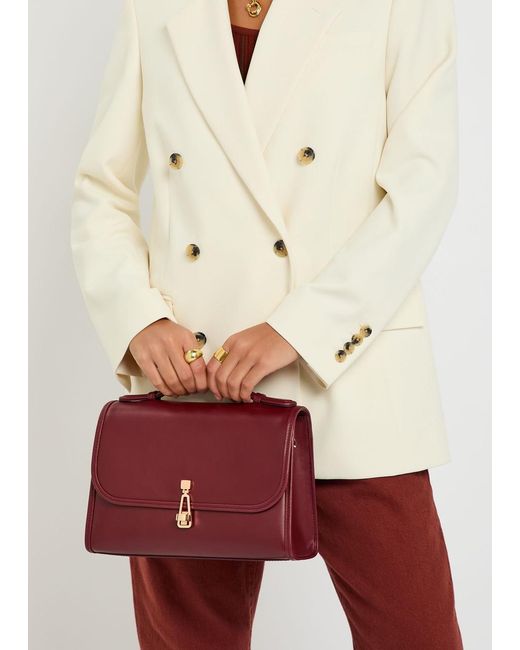 Gabriela Hearst Purple Leonora Medium Leather Top Handle Bag