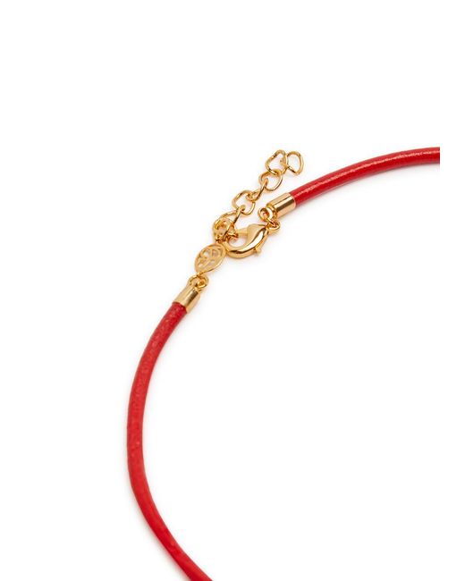 SANDRALEXANDRA Red Heart Of Glass Xl Leather Cord Necklace
