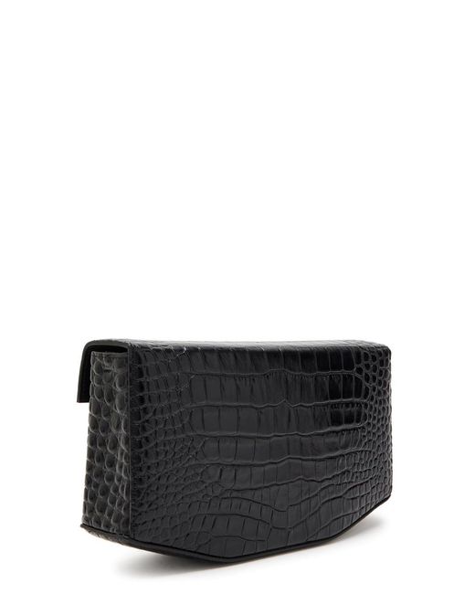 Totême  Black Crocodile-Embossed Leather Shoulder Bag
