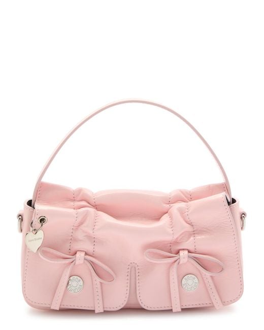 Acne Pink Mini Multipocket Leather Top Handle Bag