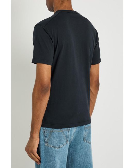 Stone Island Black Tonal Compass Logo Cotton T-Shirt for men
