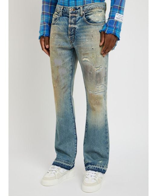 GALLERY DEPT. Blue Greased 646 Flared-Leg Jeans for men
