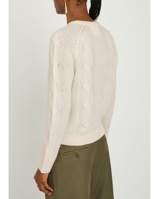 Lisa Yang Natural Gwyneth Cable-Knit Cashmere And Silk-Blend Cardigan