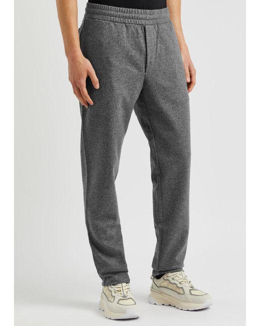 Moncler Gray Logo Wool-blend Sweatpants for men