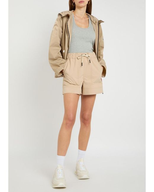 Moncler Natural Logo Shell Shorts