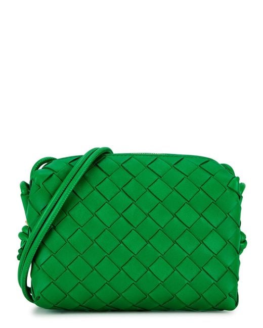 Bottega Veneta Green Loop Intrecciato Mini Leather Cross-body Bag