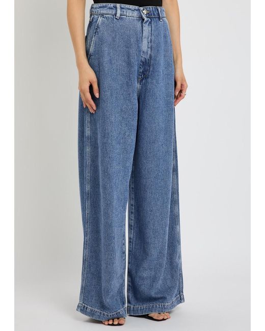 Sportmax Blue Oversized Relaxed-Leg Jeans