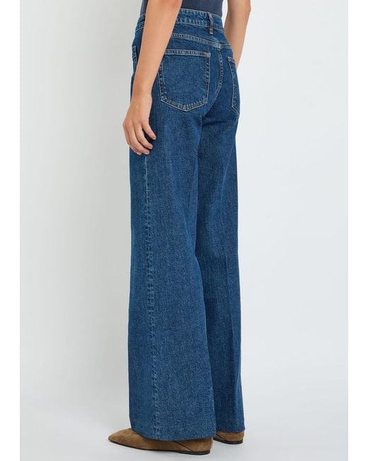 FRAME Blue The Refined Wide-Leg Jeans