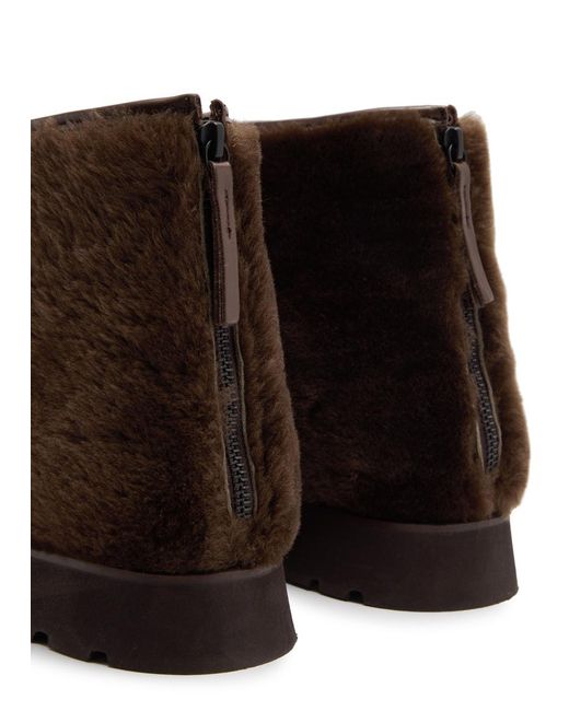 Hereu Brown Armenta Shearling Ankle Boots