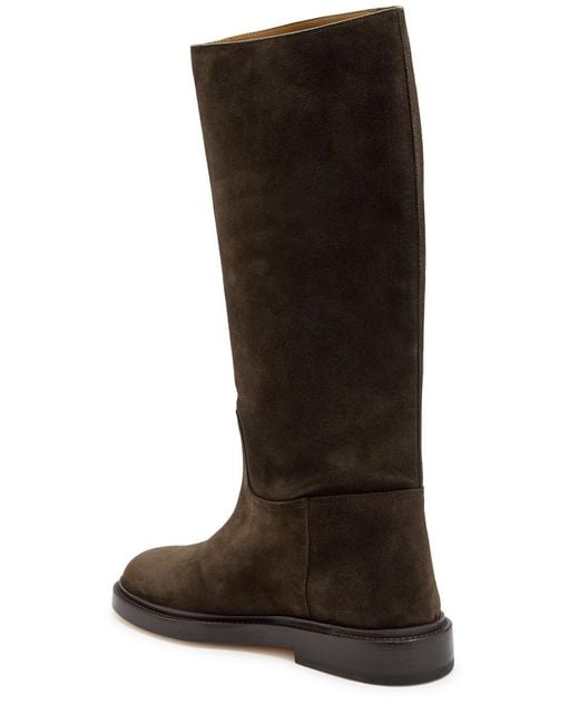 LEGRES Brown Suede Knee-High Boots