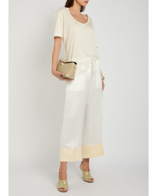 Totême Natural Scoop-Neck Cotton And Silk-Blend T-Shirt