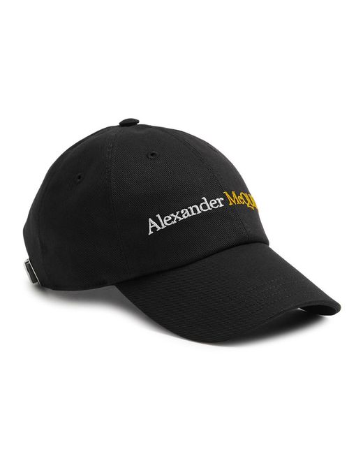 Alexander McQueen Black Logo-embroidered Cotton Cap for men