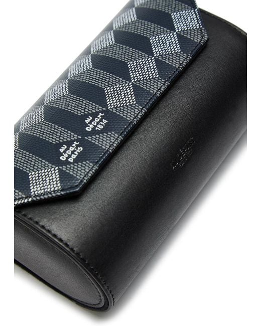 AU DEPART Gray Printed Leather Watch Case for men