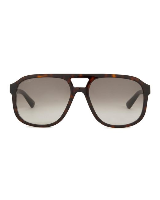 Gucci Brown Aviator-style Sunglasses for men