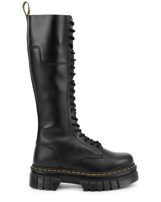 Dr. Martens Black Audrick 20i Leather Knee-high Boots
