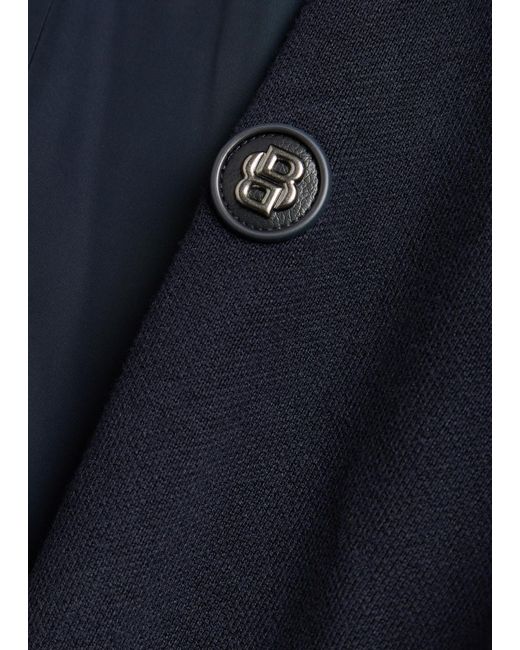 Boss Blue Levaio Quilted Cotton And Shell Bomber Jacket for men