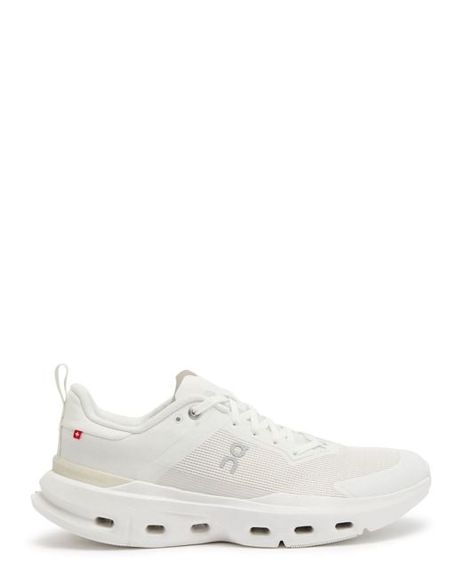 On Shoes White Cloudpulse Next Panelled Mesh-Knit Sneakers for men