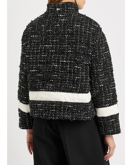 Herno Black Glam Quilted Tweed Jacket