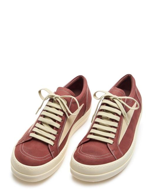 Rick Owens Brown Suede And Leather Sneakers for men