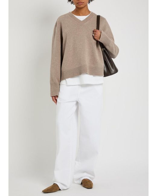 Rohe Brown V-Neck Wool And Cashmere-Blend Jumper
