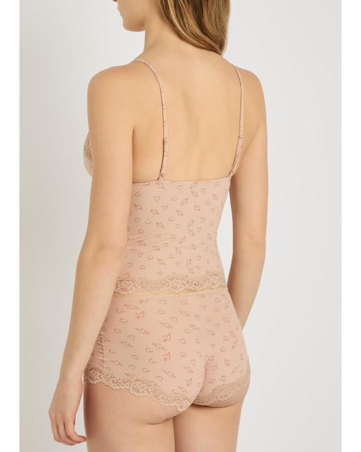 Skims Natural Printed Stretch-Jersey Cami And Boyshort Set