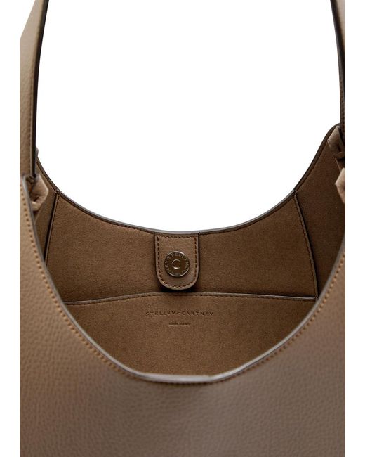 Stella McCartney Brown Logo Large Faux Leather Shoulder Bag