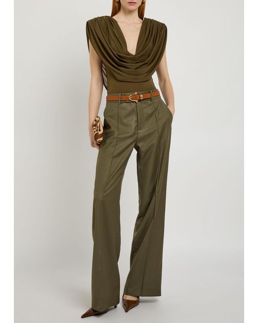 Ronny Kobo Green Rowley Straight-Leg Trousers