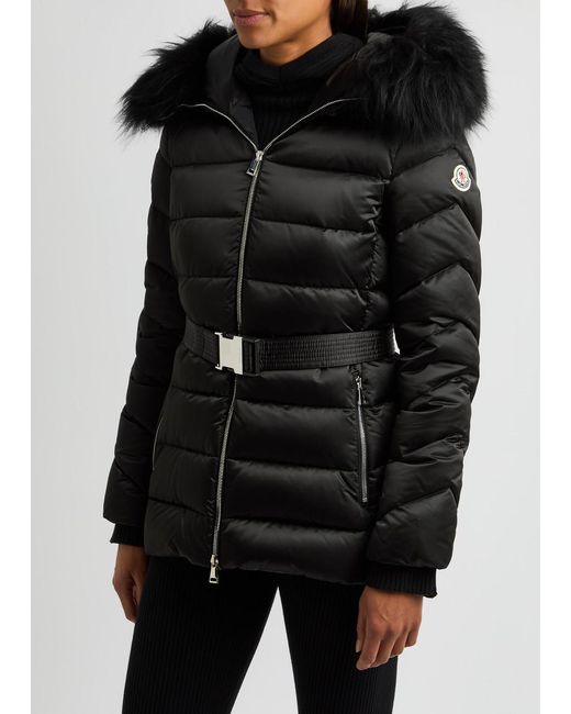 Moncler Black Cupidone Hooded Belted Shell Jacket
