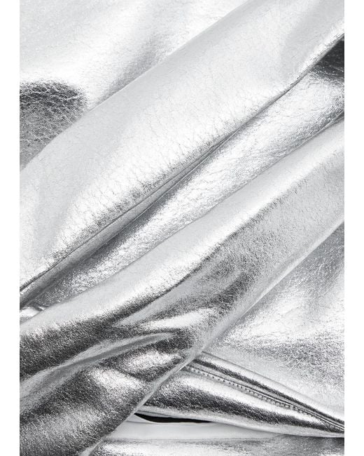 Jakke White Neenah Metallic Faux Leather Top Handle Bag