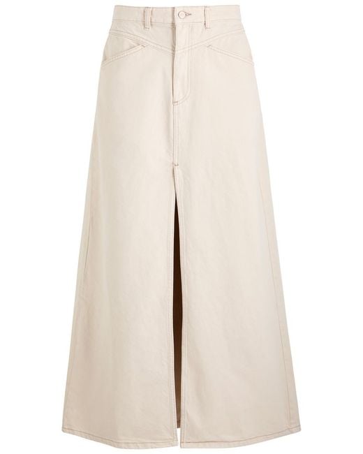 Free People Natural Come As You Are Denim Maxi Skirt