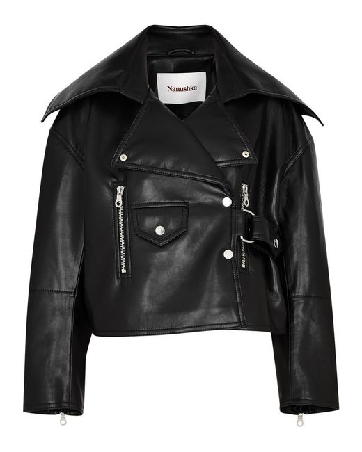 Nanushka Black Ado Faux Leather Jacket