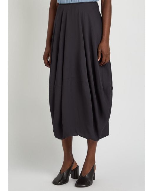 Lemaire Blue Balloon Crepe Midi Skirt